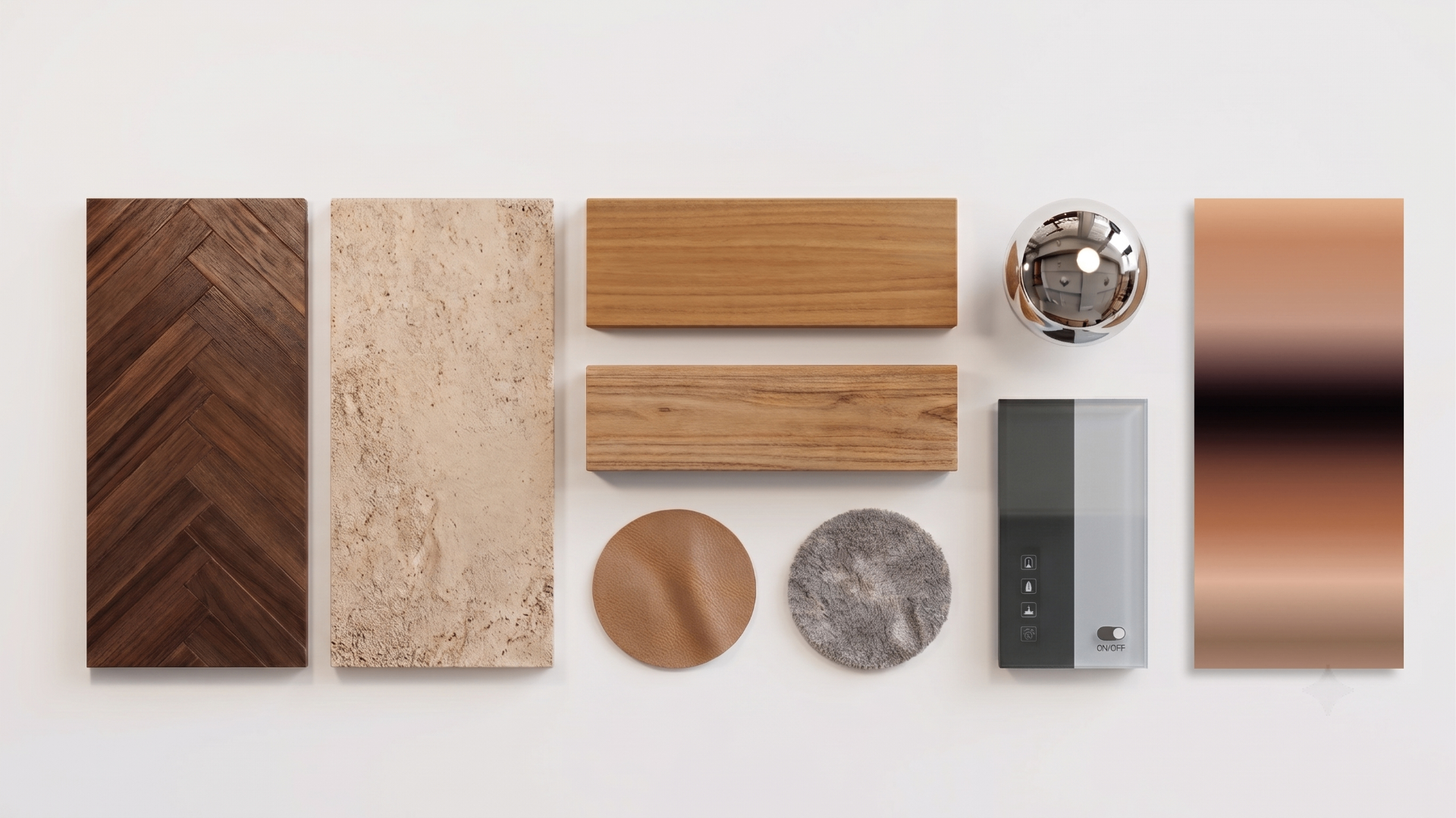Material board — finishes and atmosphere