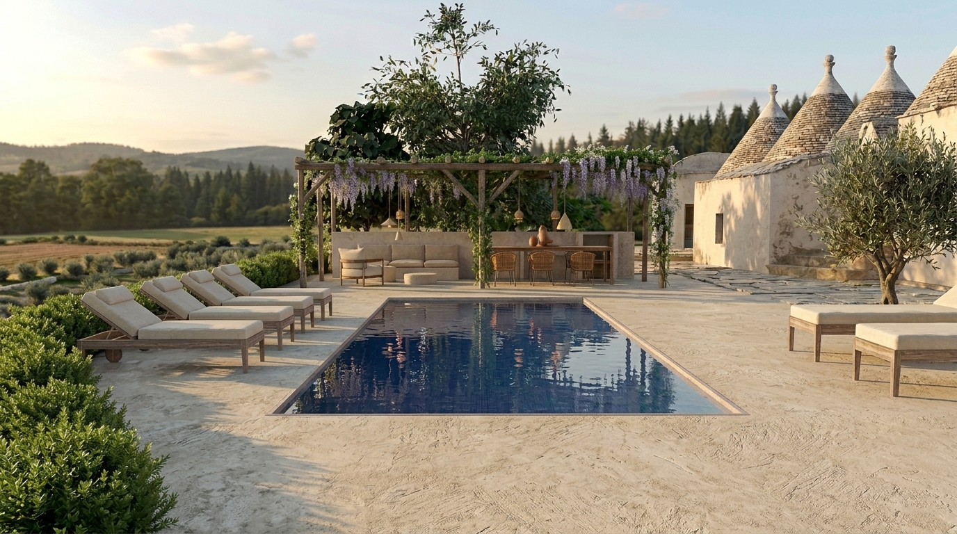 Pool area — close-up render