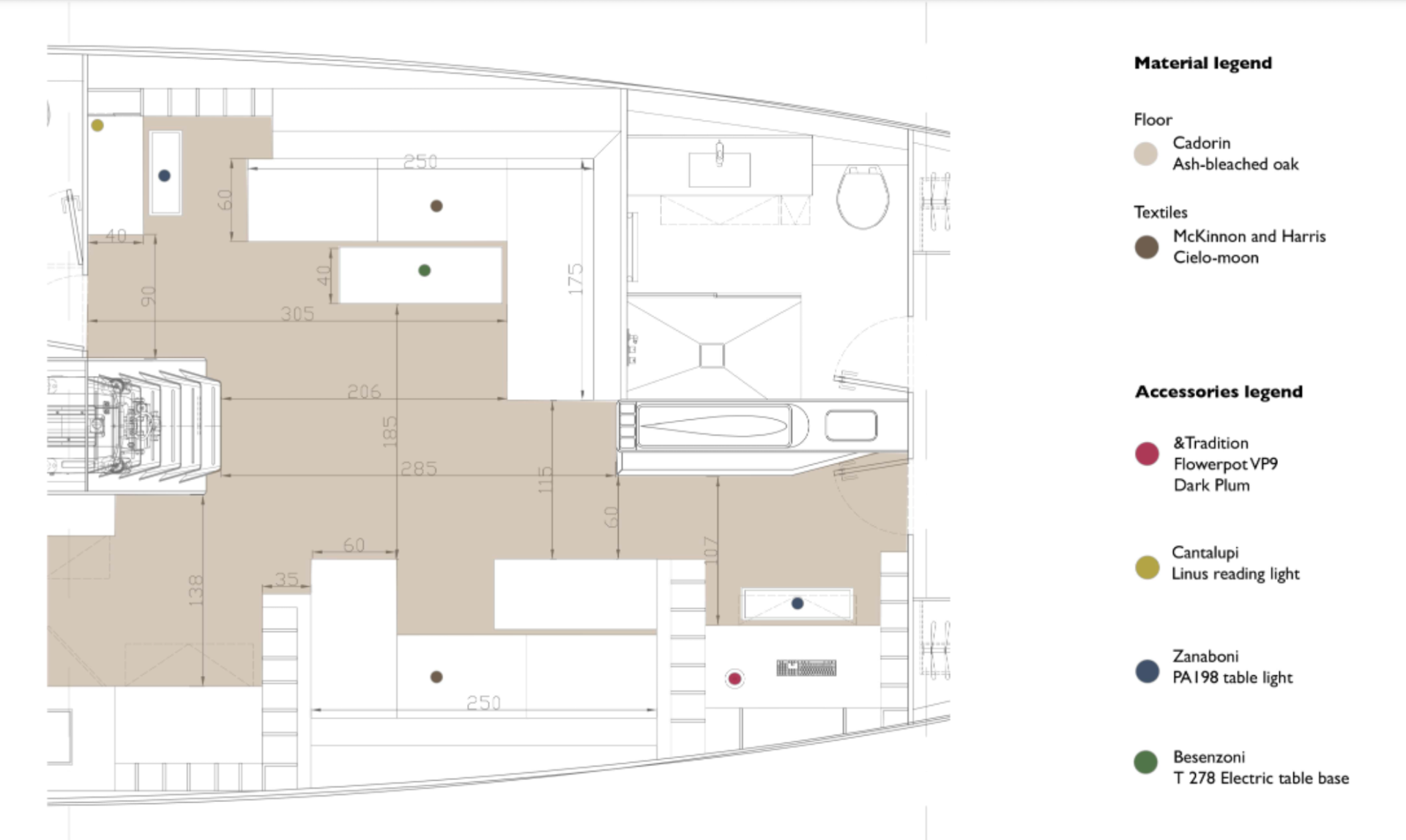 Detailed plan — dining and relaxed area